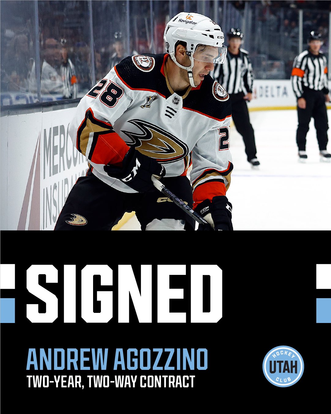 Utah Signs Andrew Agozzino to Two-Year, Two-Way Contract