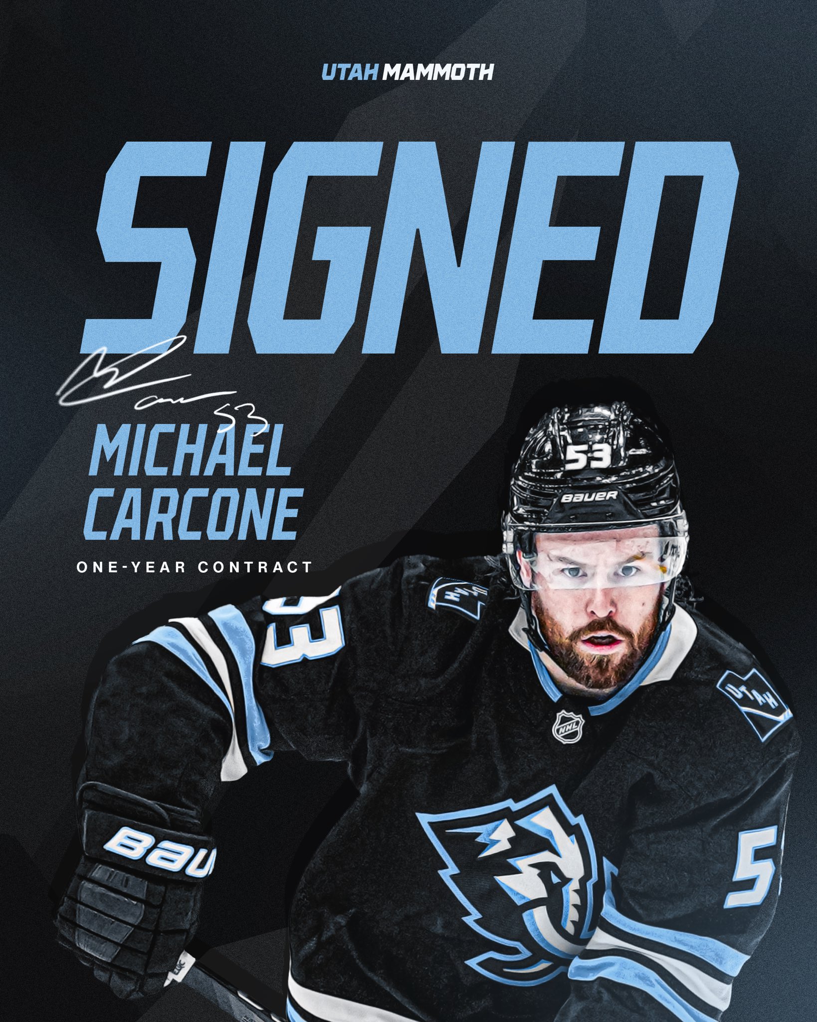 Utah Signs Michael Carcone to One-Year Contract