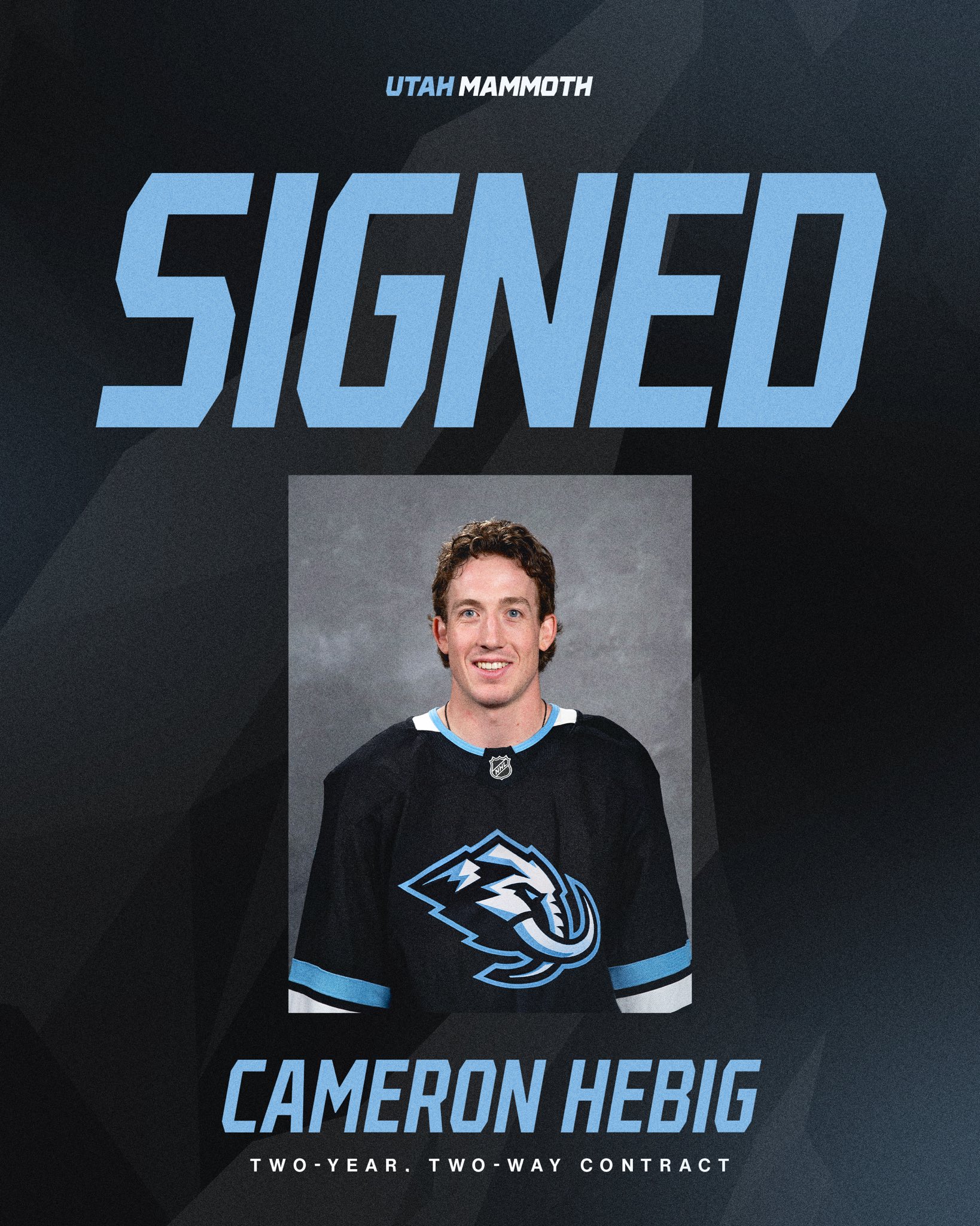 Utah Signs Cameron Hebig to Two-Year, Two-Way Contract