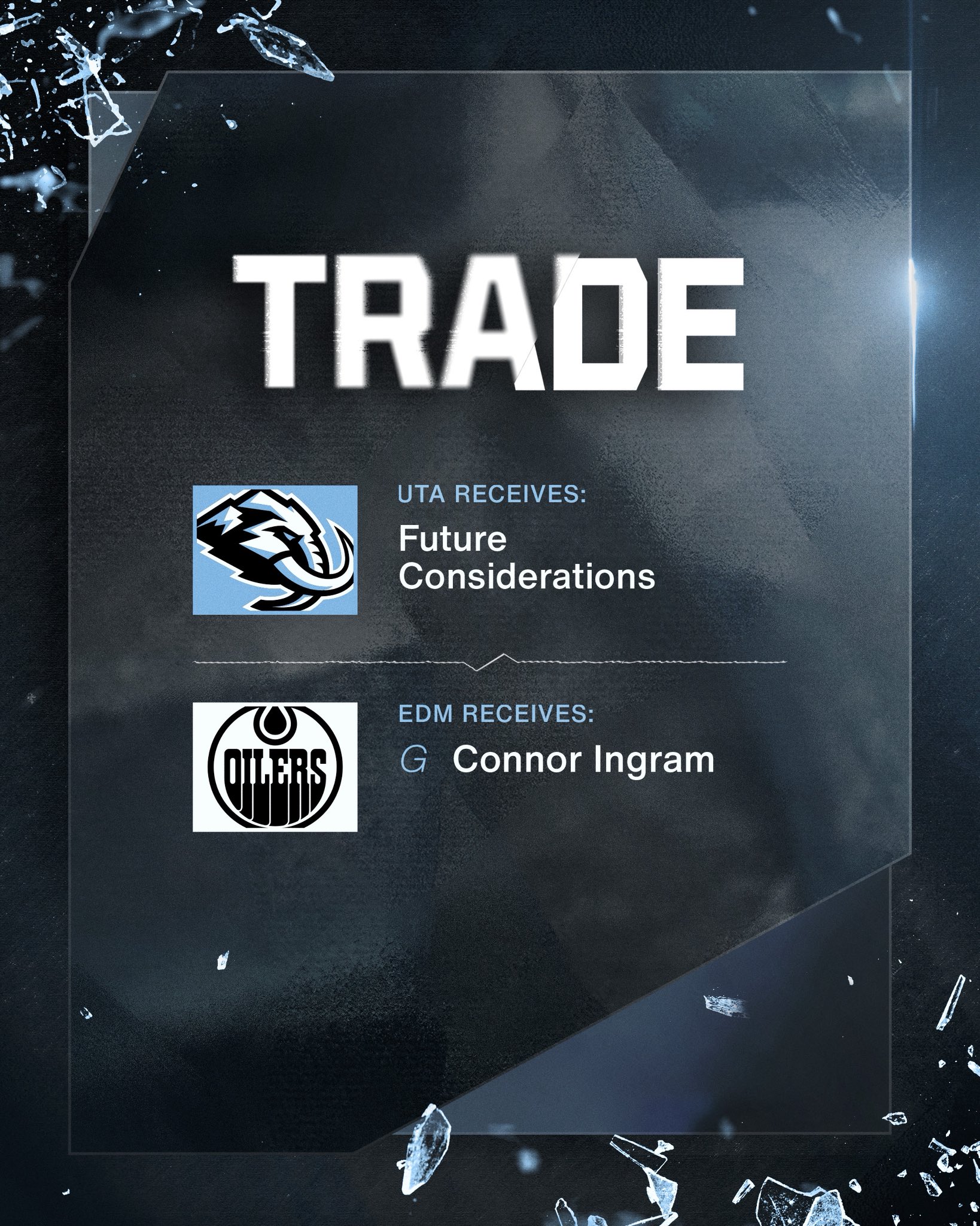 Utah Mammoth Trade Connor Ingram to Edmonton Oilers
